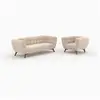 Image de Ensemble canapé et fauteuil en velours beige 4 places-mona Mona