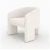 Image de Fauteuil en tissu texturé crème-nelia Nelia