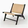 Image de Fauteuil en bois de teck noir et tressage chevron en rotin-kilka Kilka