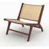 Image de Fauteuil en bois de teck finition noyer et cannage en rotin - Kilka - Maison Pavane