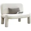 Image de DANITA - Canapé 2 places design effet peau de mouton blanc écru
