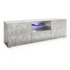 Image de VERONA - Meuble TV design 2 portes 2 niches et 1 tiroir blanc