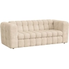 Image de Daria - Canapé 3 Places Convertible En Tissu Matelassé Beige Matelas 14 Cm
