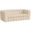 Image de DARIA - Canapé 3 places convertible en tissu matelassé beige matelas 14 cm