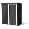Image de Abri de jardin en acier 1.13 m² porte coulissante L152 x l75 x H 181 -à 158 cm - gris anthracite
