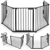 Image de Barrière de protection sécurité bébé/enfant/animaux L300 x H74.5 cm - métal - FACILITYS - 5 panneaux + poignée sécurisée - noir