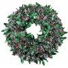Image de Couronne de lAvent en guirlande de sapin artificiel 48 cm LA BOUTIQUE DE NOËL - décor baies rouges et effet neige