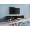 Image de Meuble tv suspendu 2 portes 2 niches gris foncé et noir romane xxl - 180 cm ROMANE XXL