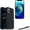 Image de Coque de protection - TOPRODUITS - Apple iPhone 12 Mini - Noir - Très souple - Verre trempé 2.5D