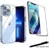 Image de Coque de protection - Toproduits® - iPhone 13 Pro Max - Transparente - Verre trempé - Bords noirs
