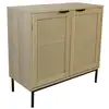 Image de Buffet avec 2 portes cannage en bois naturel 80 x 35 x 75,5 cm 62105
