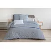 Image de Parure De Couette 220x240 Cm Louxor : Housse De Couette + 2 Taies D'oreiller - 100% Coton 57 Fils - Bleu