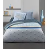 Image de Parure De Couette 240x260 Cm Louxor : Housse De Couette + 2 Taies D'oreiller - 100% Coton 57 Fils - Bleu