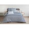 Image de Parure de couette 240x260 cm HOME LINGE PASSION LOUXOR : Housse de couette + 2 taies doreiller - 100% Coton 57 Fils - Bleu