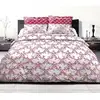 Image de Parure De Couette Frise - Bordeaux - 100% Coton 57 Fils
