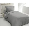 Image de Parure De Couette - 140x200 Cm - 100% Coton - Gris Clair