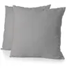 Image de Lot de 2 taies doreiller - HOME LINGE PASSION - Microfibre 82 g - 63 x 63 cm - Gris Clair