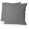 Image de Lot De 2 Taies D'oreiller - Home Linge Passion - 63 X 63 Cm - Gris Anthracite
