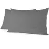 Image de Lot De 2 Taies D'oreiller - Home Linge Passion - 50 X 70 Cm - Gris Anthracite