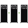 Image de Lot De 3 Panneaux Décoratifs Sunny Noir H.160 Cm Motifs Sur Le Haut