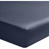 Image de Drap housse 140x190 cm +30 cm Satin de Coton Indigo