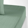 Image de Drap Housse 140x190 Cm Gaze De Coton Vert Givrée