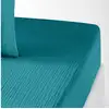 Image de Drap housse 180x200 cm gaze de coton bleu enamel PD19244