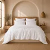Image de Parure de couette 3 pcs 240x220 100% gaze de coton lavé blanc pur