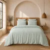 Image de Parure de couette 3 pcs 240x220 100% gaze de coton lavé vert givrée