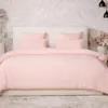 Image de Parure de couette 3 pcs 240x220 100% gaze de coton lavé rose lotus