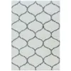 Image de SALMA - Tapis à poils longs et motifs Alhambra - Blanc et Gris 240 x 340 cm