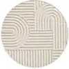 Image de Tapis rond à relief lena crème 120x120cm ART1201201121CREAM