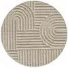 Image de Tapis rond à relief lena beige 200x200cm ART2002001121BEIGE