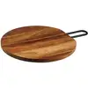 Image de Björn Wb-stine-o31 Planche À Découper Pour Cuisine Rond Acier Inoxydable, Bois Bois