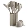 Image de Set d'ustensiles de cuisine en bois et silicone gunnar - 11 pièces