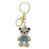 Image de Porte-clé ourson orné de cristaux scintillants bleus