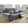 Image de Canapé taille 2 places avec 2 relax en 100% tout cuir épais de luxe italien avec 2 relax électriques PERINI gris