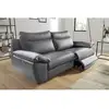 Image de Canapé taille 2 places avec 2 relax en 100% tout cuir épais de luxe italien avec 2 relax électriques, perini, gris