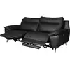 Image de Canapé taille 2 places avec 2 relax en 100% tout cuir épais de luxe italien avec 2 relax électriques, perini, noir