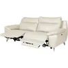 Image de Canapé taille 3 places avec 2 relax en 100% tout cuir épais de luxe italien avec 2 relax électriques PERINI blanc cassé