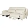 Image de Canapé taille 3 places avec 2 relax en 100% tout cuir épais de luxe italien avec 2 relax électriques, perini, blanc cassé