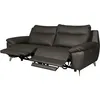 Image de Canapé taille 3 places avec 2 relax en 100% tout cuir épais de luxe italien avec 2 relax électriques PERINI anthracite