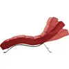 Image de Chaise longue réglable multipositions, en cuir de luxe italien, sweet, rouge