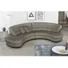 Image de Canapé en cuir italien de luxe 5-6 places bretini gris foncé, côté accoudoir droit