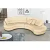 Image de Canapé en cuir italien de luxe 5-6 places bretini beige, côté accoudoir gauche