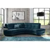 Image de Canapé en tissu luxe 5/6 places BRENNER bleu foncé côté accoudoir gauche
