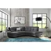 Image de Canapé en tissu luxe 5/6 places BRENNER gris foncé côté accoudoir gauche