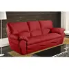 Image de Canapé 3 places convertible en 100% tout cuir italien vachette osiris, couleur rouge foncé