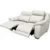 Image de Canapé 2 places avec 2 relax en 100% tout cuir épais luxe italien - 2 relax électriques, blanc cassé. Bern