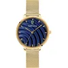 Image de Montre Femme BETTY Cadran Bleu Bracelet Acier milanais Doré